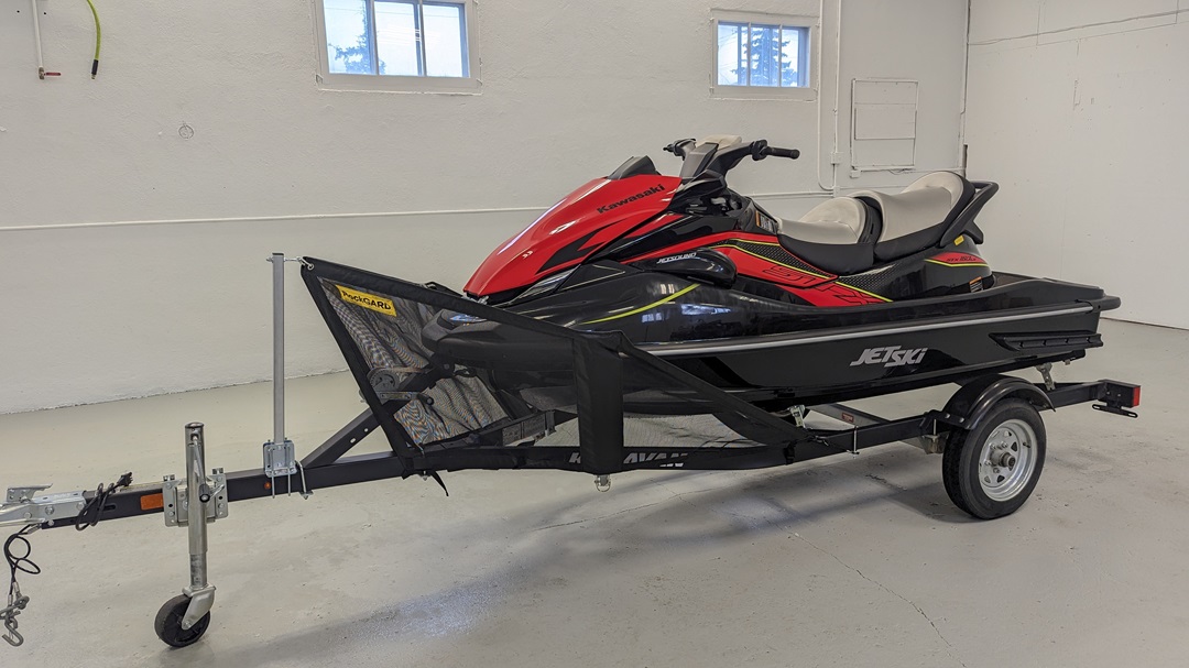 RockGARD protection system installed around a personal watercraft on its trailer